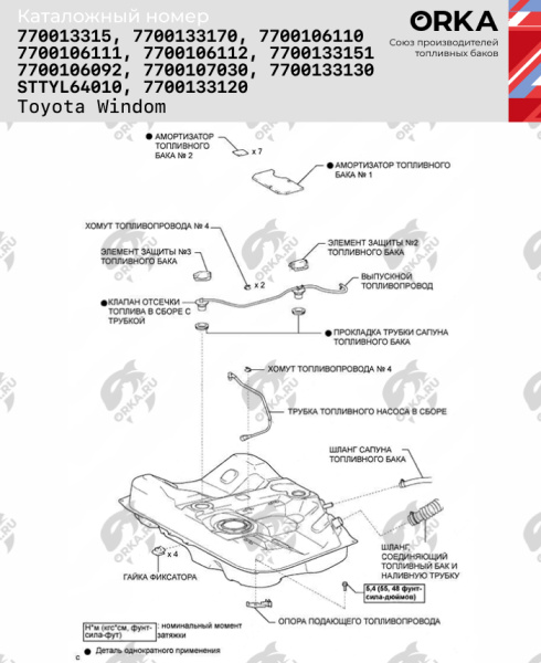 Купить Топливный бак Toyota Windom (NB) Топливный бак Toyota Windom (NB)